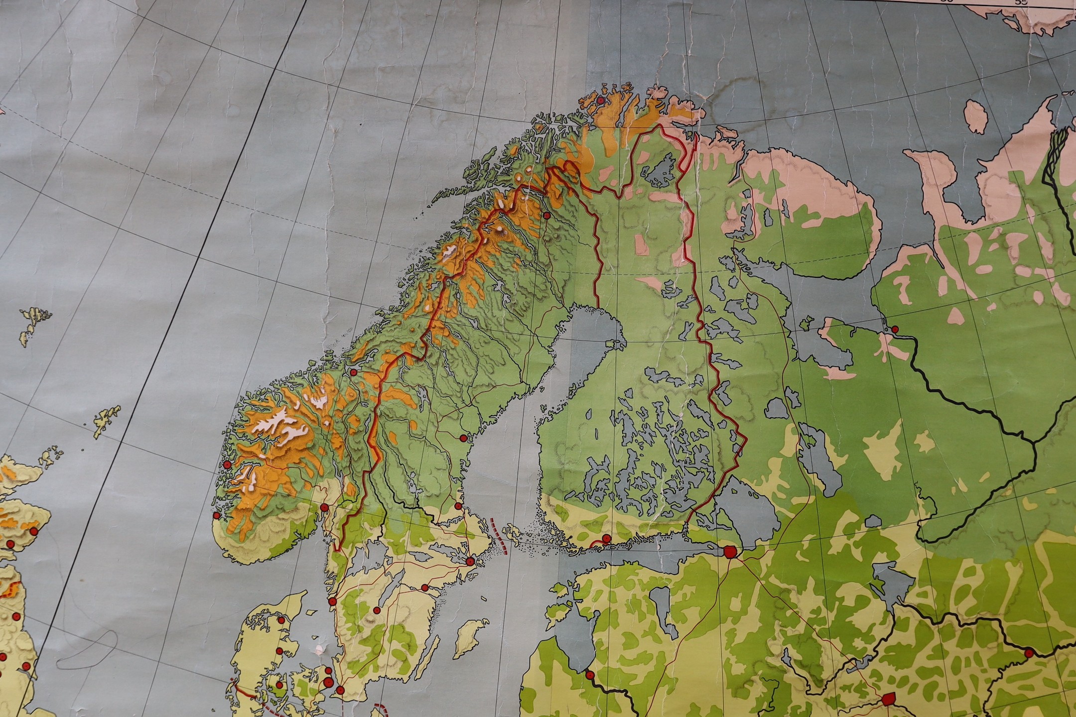 A Dutch school map of Europe, 200cm wide